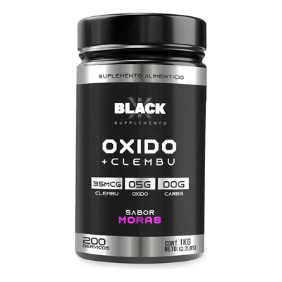 Black Supplements Oxido Nítrico + Clembu 1kg Pre Entreno Moras | Meses sin interés