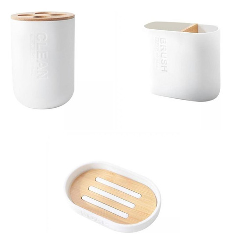 3x Juego De Accesorios De Baño Soporte Para Pasta De Vaso