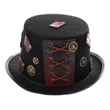 Goth Steampunk Top Hat Con String Gear Cosplay Disfraz