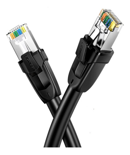 Cable Ethernet Rj45 Cat 8 48gbps Conectores Chapado Plata