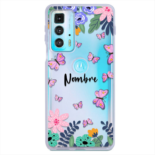 Funda Para Motorola Mariposa Personalizada Nombre