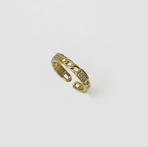 Anillo Powerfull En Oro Láminado 18k Ajustable 