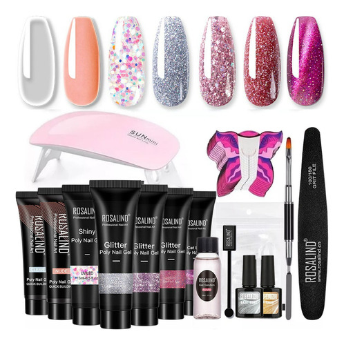 Acrigel Acrílico Polygel Acrílicas Completo 16 Pzas Kit Uñas