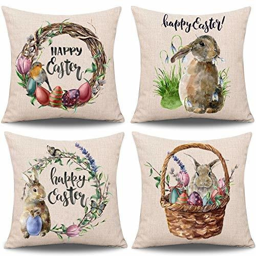 4 Fundas De Almohada De Pascua Diseño De Conejo