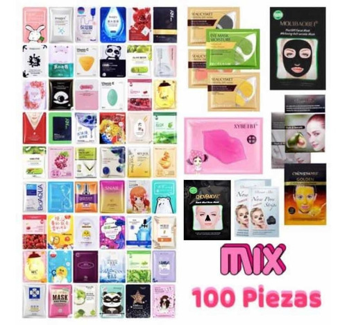 100 Pz *surtido Mixto* Mascarillas Facial Ojos Labios Puntos