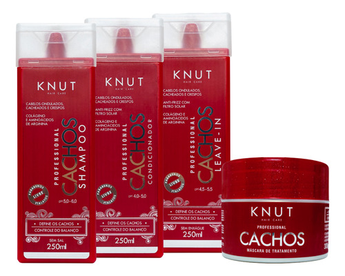 Kit Knut Cachos 4 Produtos C/ Leave-in