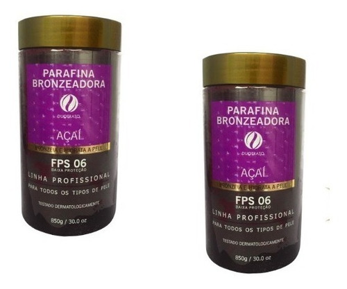 Parafina Açaí Duotrato 850g Bronzeamento Natural 