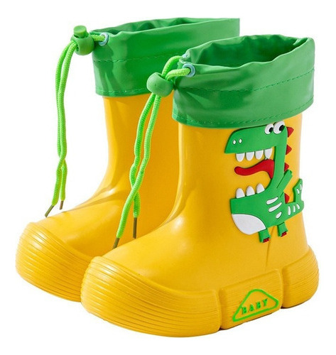 Lindas Botas De Lluvia Impermeables Con Cordón Para Niño [u]