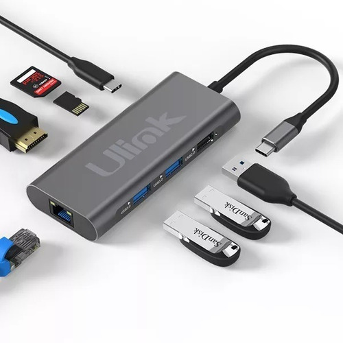 Adaptador Multipuerto Usb-c 8 En 1 Ulink