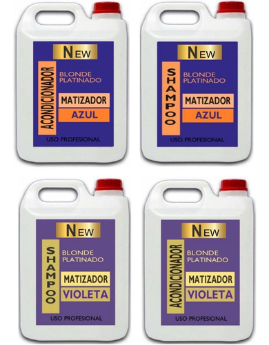 20 Litros Shampoo Y Acondicionador Matizador Violeta Y Azul