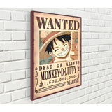 Cuadro Wanted Luffy 50x35 - One Piece - Recompensa