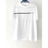 Polera Calvin Klein Ck Blanca Stripe Logo