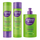  Kit Kolene Curvaturas Shampoo+cond+creme Pentear