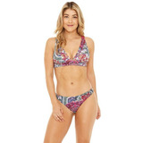 Mujer Bikini H2o Wear Halter Banda Flores