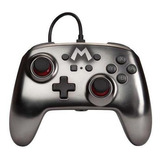 Controle Nintendo Switch Super Mario Cromado Enhanced Wired