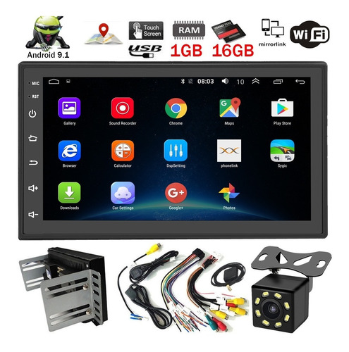 Radio Android 9.1 Gps Wifi Bt Mirror Link Usb Cámara Reversa