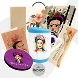 Combo Pop Frida Kahlo Personalizado  Artesanal Mug