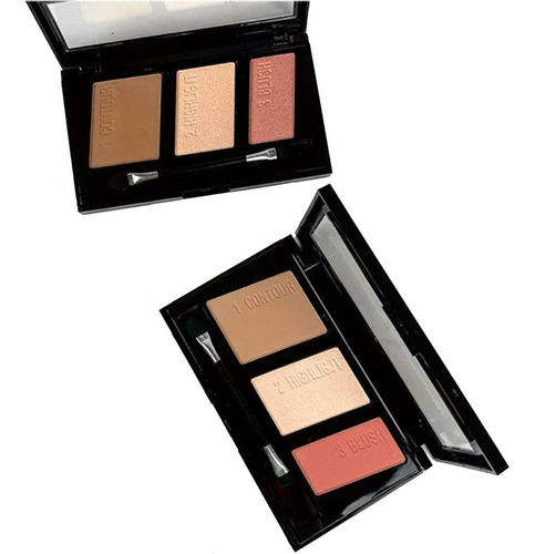 Paleta Ushas Cosmetics, Trio De Rubor, Contorno E Iluminador