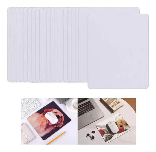 10 Unidades Mouse Pad Para Sublimación 24x20cm Blanco