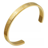 Pulseira Bracelete Números Romanos Dourado Aço 316 Ajustável