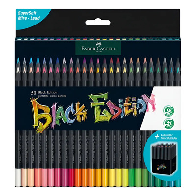Para 50 Lapices Colores Black Edition (supersuave) Faber | Meses sin interés