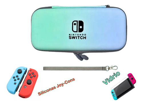 Combo: Estuche+siliconas+vidrio Protector N Switch Oled