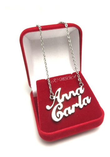 Colar Personalizado Nome Anna Carla Feminino Aço + Caixinha