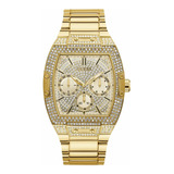 Reloj Hombre Guess Gw0094g2 Cuarzo Pulso Dorado En Acero