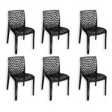 Combo 6 Sillas Sillon Perla Reforzado  Mascardi Negro