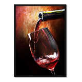 Quadro Com Vidro Taça Vinho Wine Cozinha Gourmet Sala 43x63 