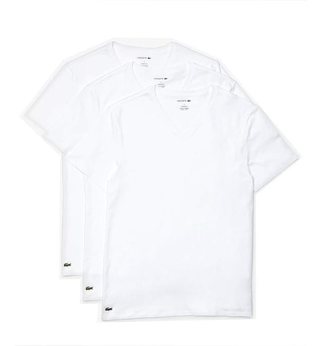 Lacoste ® 3 Playeras Para Hombre Cuello En V 100% Algodón