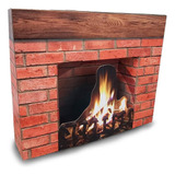 Comoda Chimenea Armable 3d Ladrillo Natural Tipo Realista