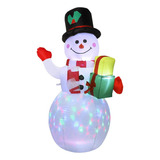 Muñeco De Nieve Luminoso Led Inflable En Navidad