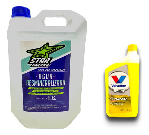 Kit Refrigerante Valvoline Amarillo 1l + Agua Destilada 5l