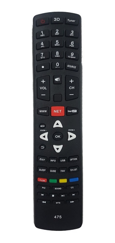 Control Remoto 475 Para Smart Tv Tcl Hitachi Jvc Pioneer 