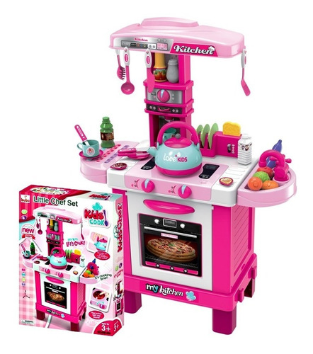 Set Cocina Juguete Infantil 87cm Niña Vapor Agua Sonido Luz 