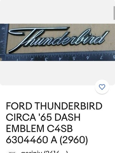 Emblema Original Ford Thunderbird Ao 1966 Foto 6