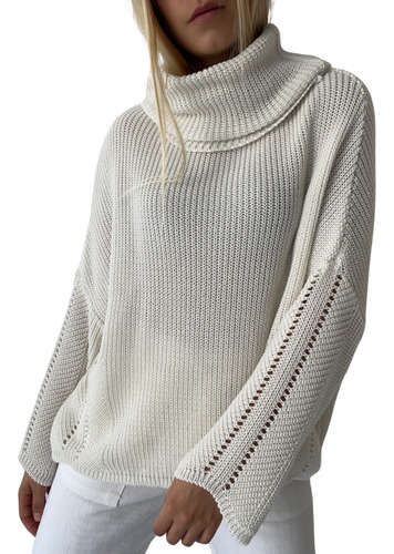 Blusa Tricot Gola Alta Inverno 