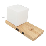 Mesita De Noche De Madera Con Puerto Usb E14 Led