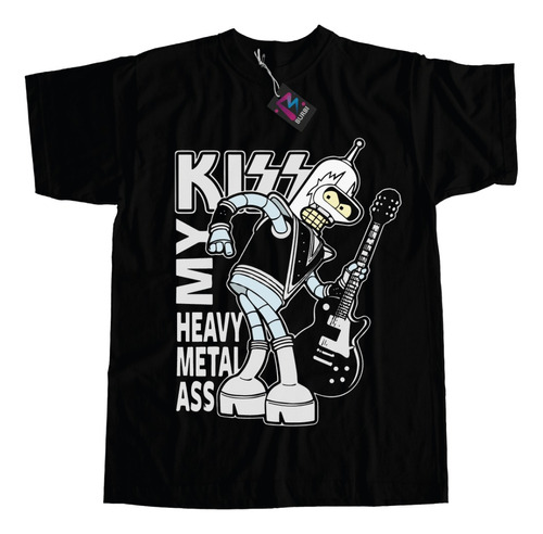 Remera Futurama Bender Kiss My Heavy Metal Ass Premium