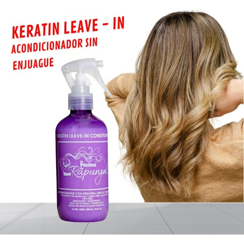 Acondicionador Con Keratina 100% Natural Libre De Enjuague