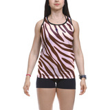 Camiseta Regata Beach Tennis Animal Print Zebra Listrado