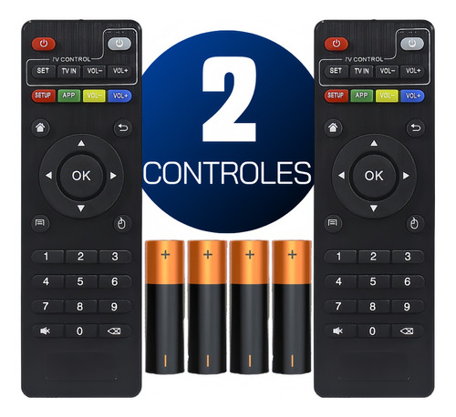 Kit 2 Controle Remoto Compatível Smart Tv Box Pro 4k Novo