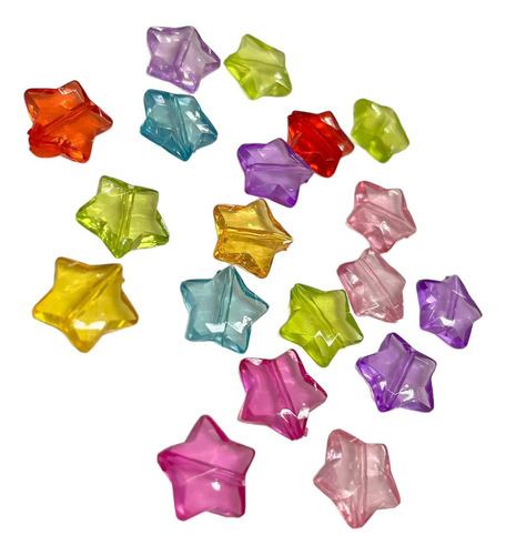 80 Pçs Coloridos Estrela Miçangas Infantis 15mm 