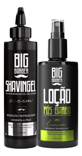 Kit Loção Pós Barba + Shaving Gel Cream Big Barber 300ml