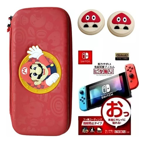 Funda Estuche Nintendo Switch/oled Edición Mario +vidrio 9h