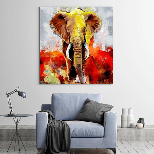 Cuadro Elefantes Moderno Bastidor Canvas Para Salas 60x60 C2