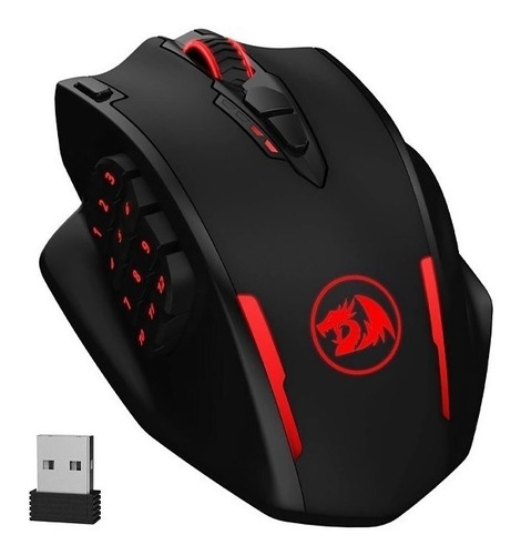 Mouse Para Jogo Sem Fio Redragon Impact Elite M913 Black