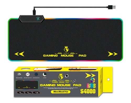 Mousepad Gamer Xl Rgb Led 80x30 4mm Aoas S4000 Shine