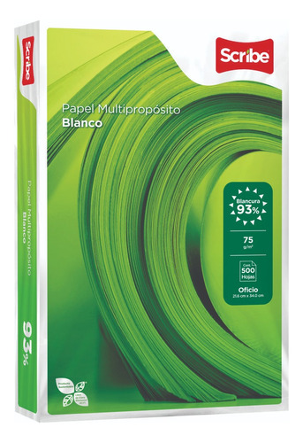 Papel Bond Blanco Carta (scribe Verde) - 500 Hojas